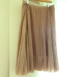 Anthropology Maeve Pleated Metallic Skirt Small